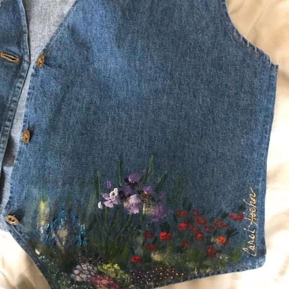 Vintage Hand Painted Jean Vest - Picture 12 of 12